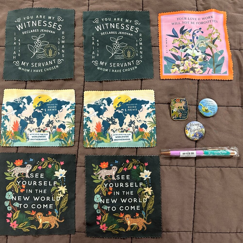 11 JW Paradise Convention Ministry Animals Screen Cloths Pins Pen HappierToGive